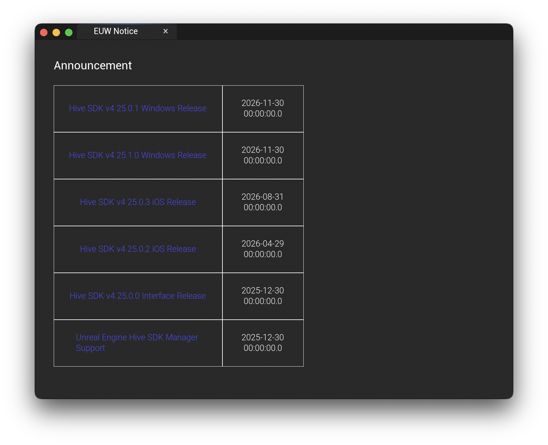 Hive SDK 公告彈窗